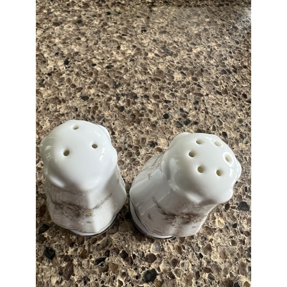 Noritake Greenbrier #4101 Salt & Pepper Shaker Set 3" Discontinued - Picture 3 of 5